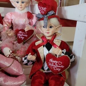Valentine's Day Elf Doll in Red Outfit